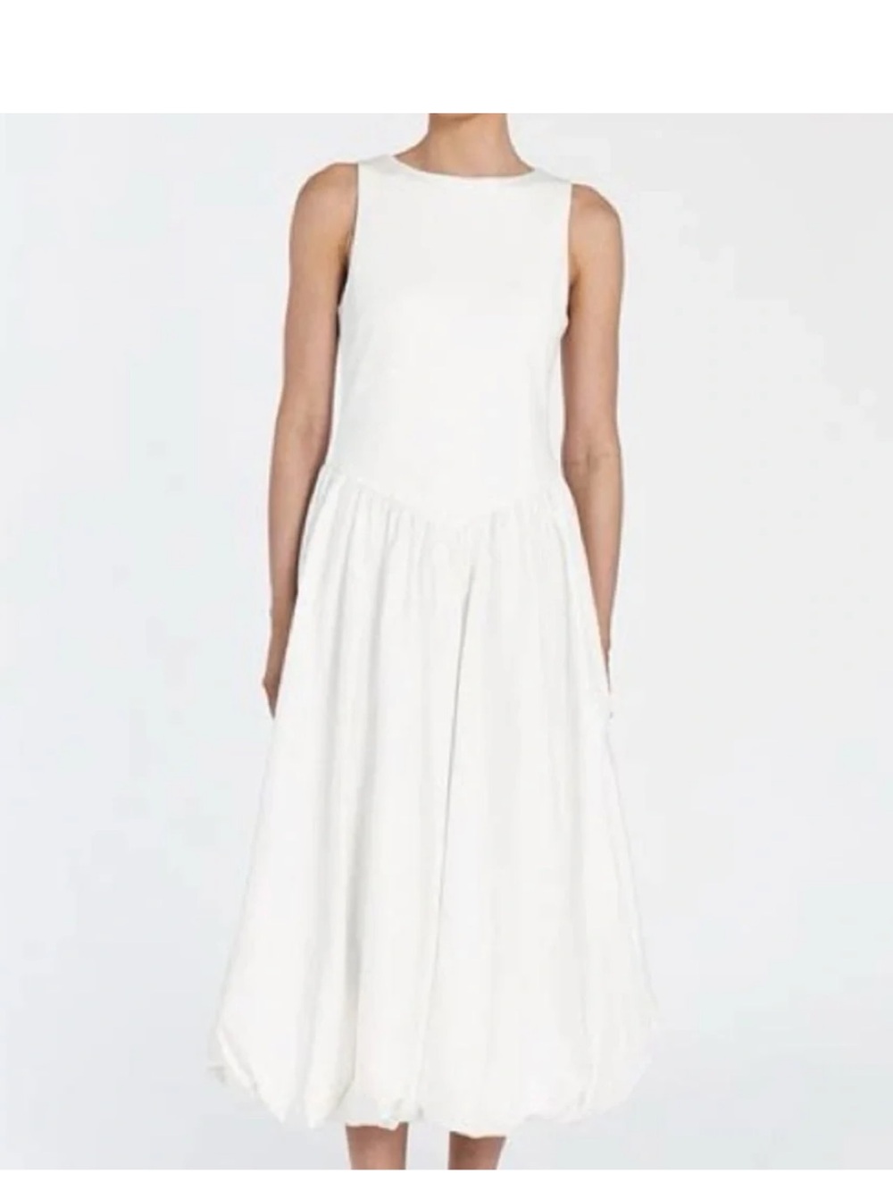 DISSH White Sleeveless Bubble Midi Dress